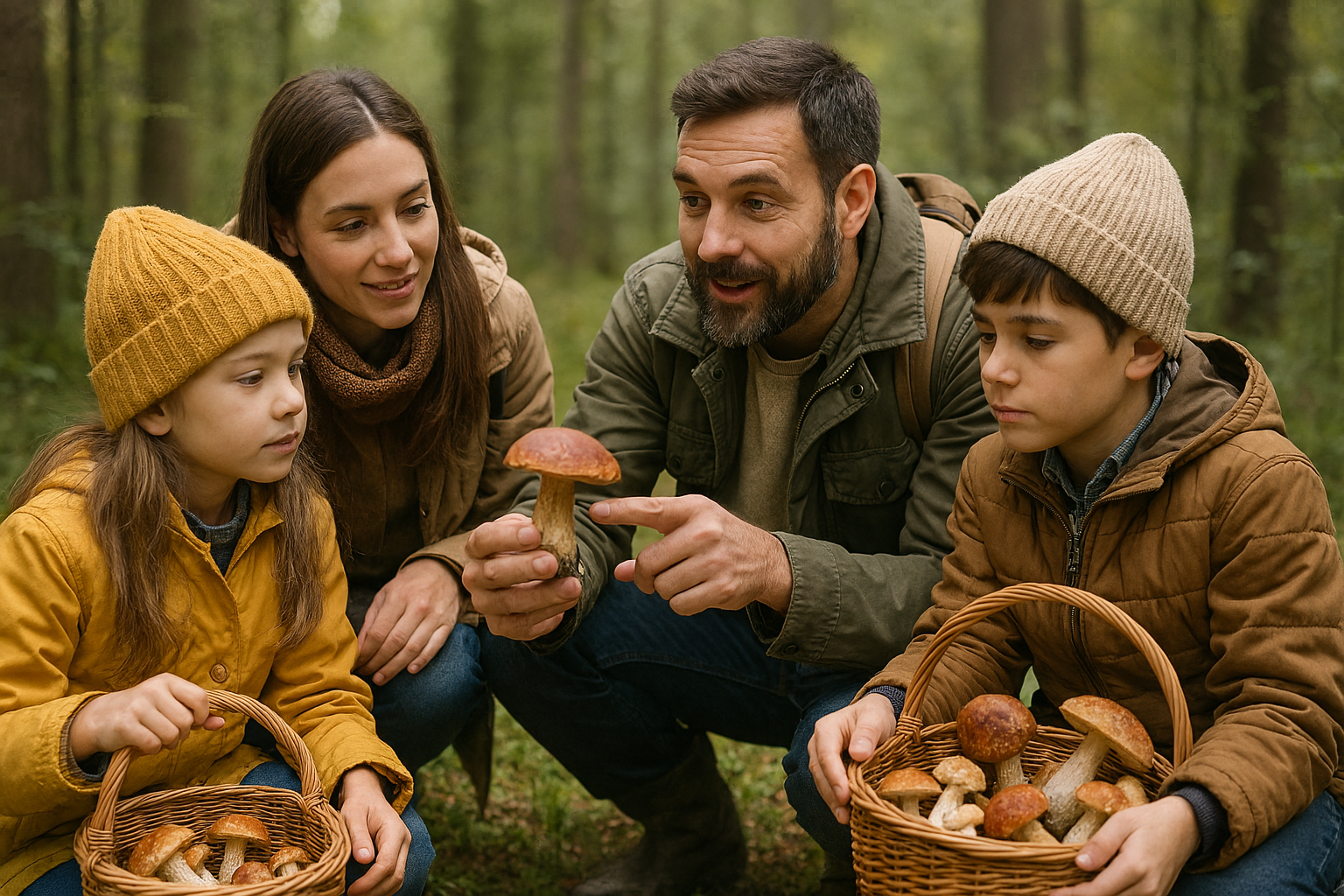 adulto explicando como reconocer una seta